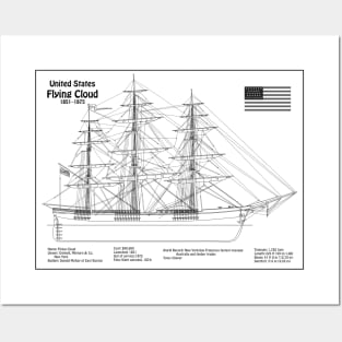 Flying Cloud Clipper Tall-Ship - BD Posters and Art